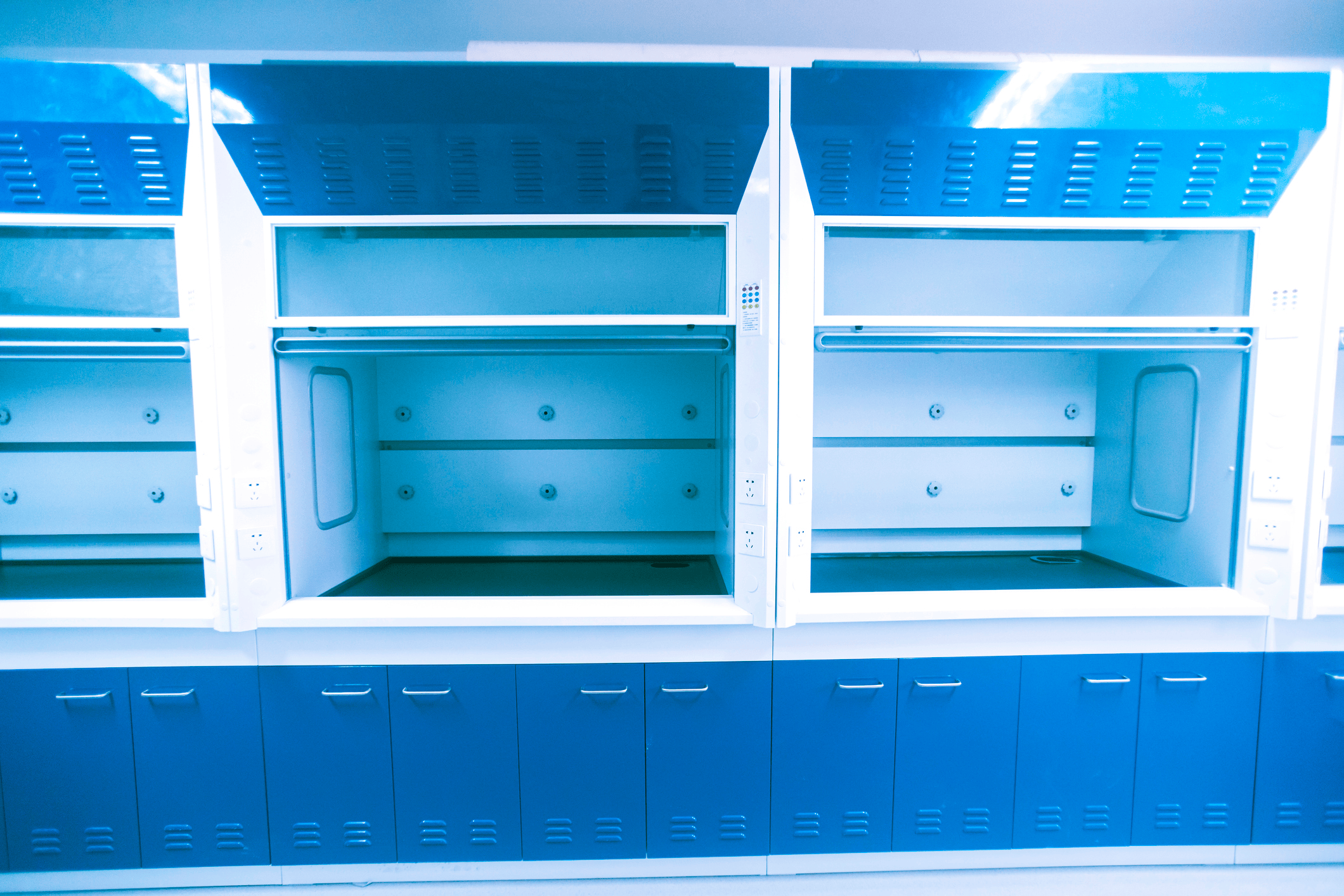 Blue NSF/ANSI 49-2026 Biosafety Cabinets with hoods