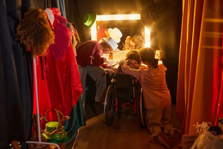 Theatrical makeup mirror with lighting that adheres to ANSI E1.55 – 2016 (R2021).