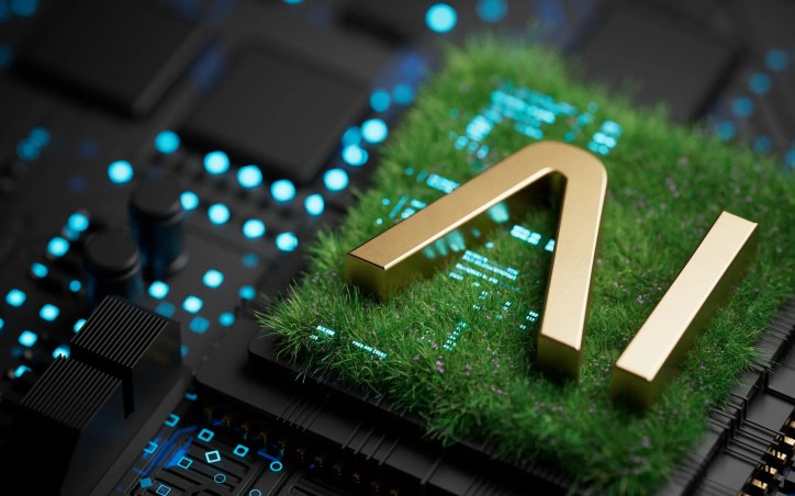 AI technology showcasing its sustainability implications including energy usage and environmental impacts.