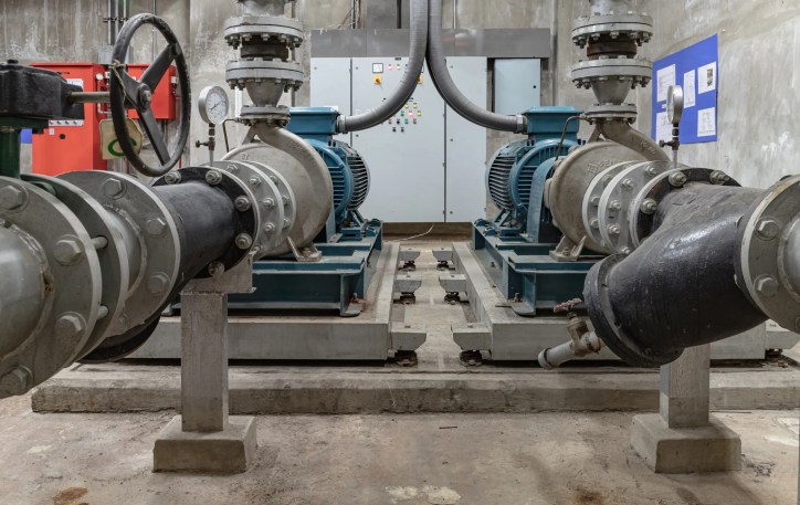 rotodynamic pump system showing suction and discharge piping according to ANSI/HI 9.6.6-2022 standards for optimal efficiency and reliability.