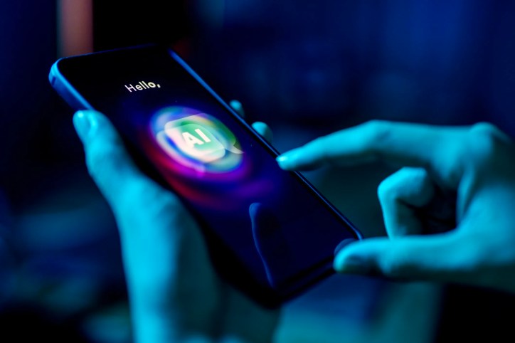 Human forming a romantic or emotional bond with an AI chatbot, representing AI relationships and digital companionship.