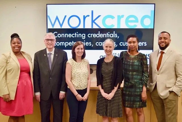 Workcred staff, including Roy Swift, at a credentialing conference.