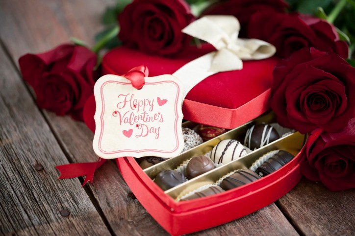 Valentine's Day chocolates, greeting cards, and fresh flowers, symbolizing love and romance with a focus on quality, safety, and sustainability.