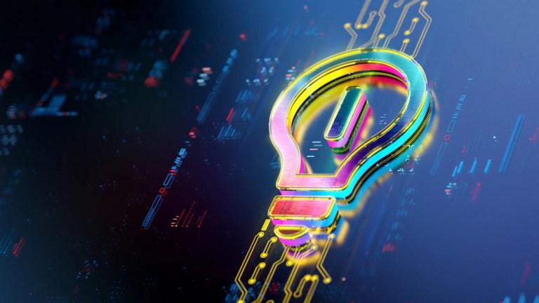Colorful lightbulb graphic representing innovation and accreditation.