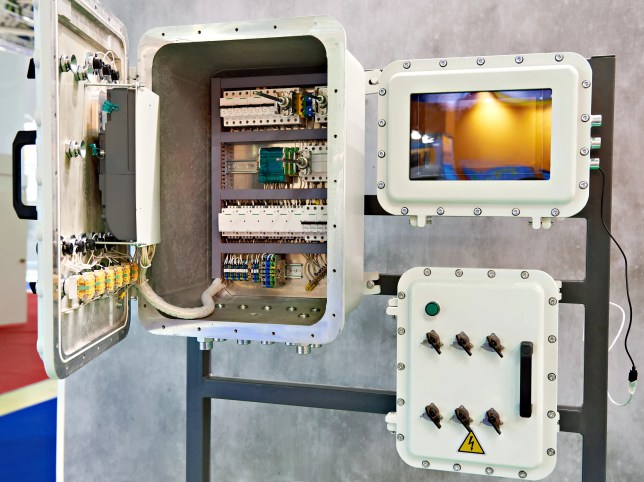 Explosion-protected (Ex) electrical equipment installed in an industrial hazardous area, illustrating IEC 60079-0 safety requirements for explosive atmospheres.