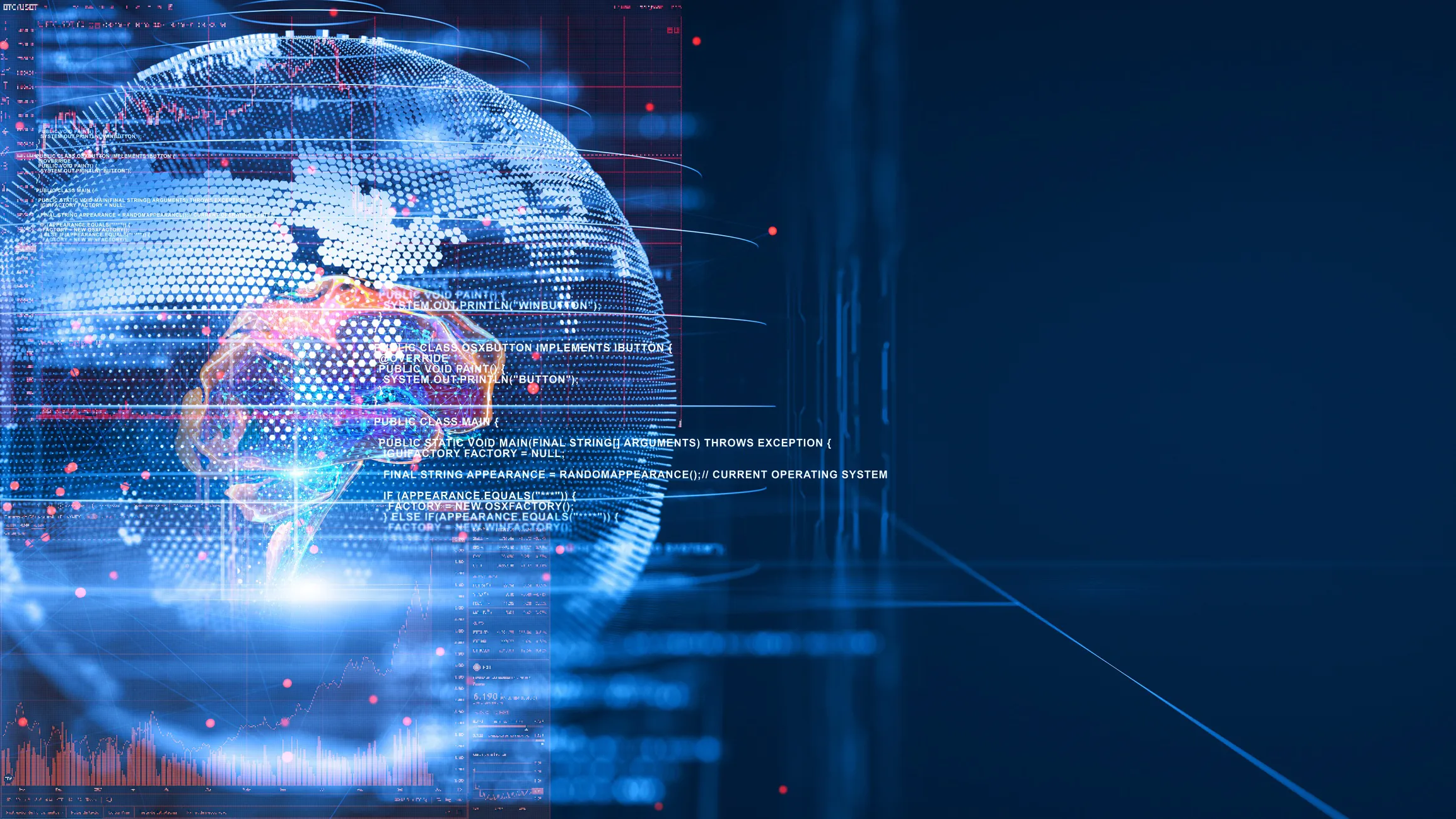 Illustration of advanced artificial intelligence with a digital brain, neural networks, and global data connections representing the AI singularity, AGI, and international AI standards for responsible innovation.